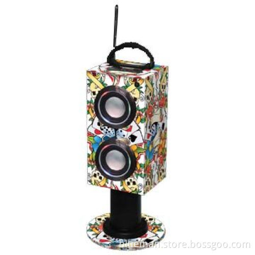 Bluetooth Wooden Speaker with Disco Light and LED Screen